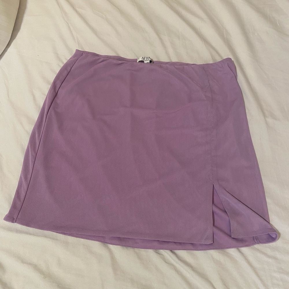 AFRM Purple Mini Skirt with Side Slit NWT Size Large